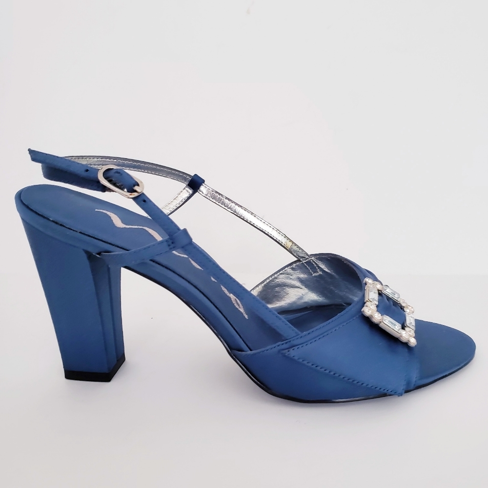 Nina Ricci Blue Satin Womens Shoes
